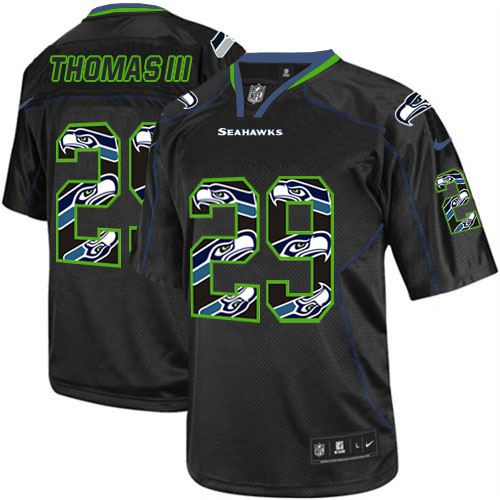 Men's Elite Earl Thomas III Nike Jersey New Lights Out Black - #29 NFL Seattle Seahawks